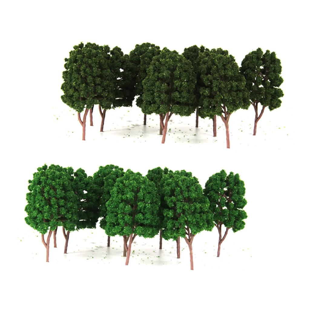20pcs Green Model Tree 1/100 Scale Street Park Train Railway Scenery Layout