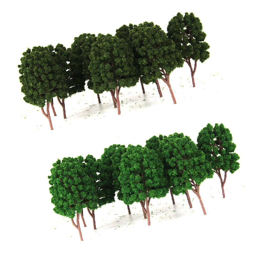 20pcs Green Model Tree 1/100 Scale Street Park Train Railway Scenery Layout