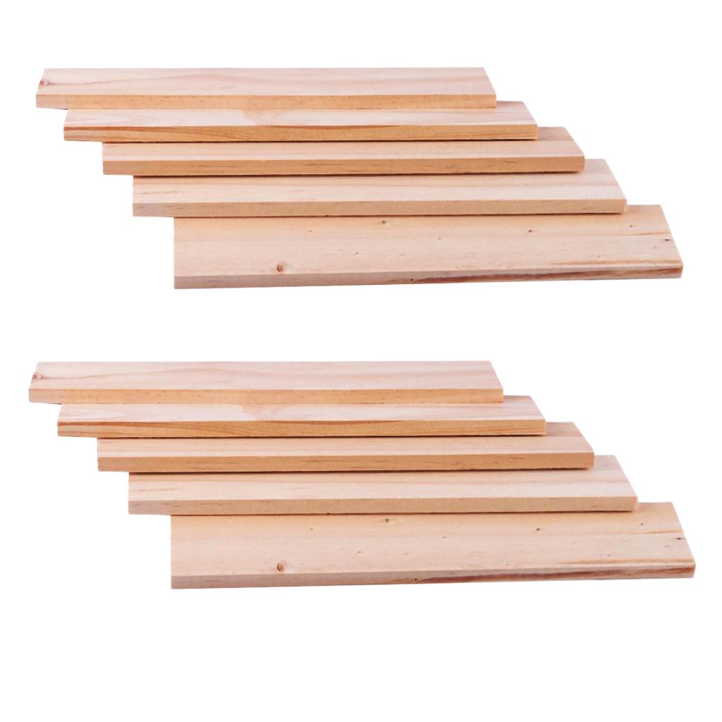 10pcs Wooden Strips Wood Sticks Pine Wood Long Sticks for Crafts 250x50x8mm