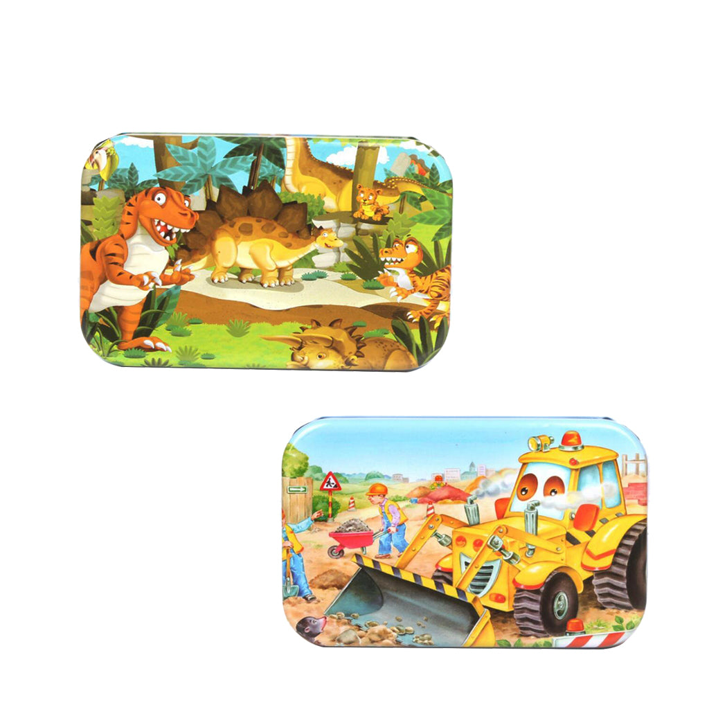 2Set Kids Wooden Jigsaw Puzzles with a Storage Box