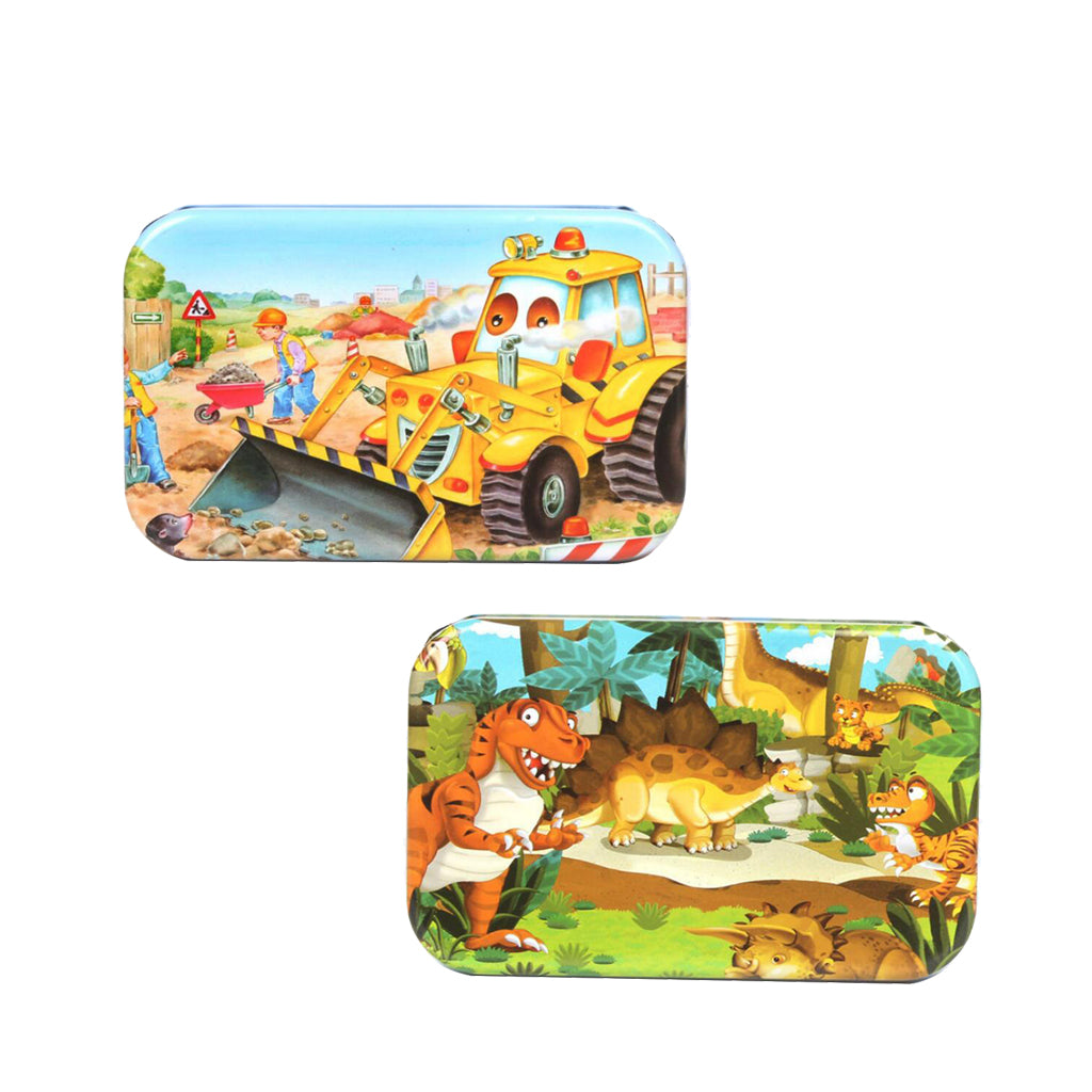 2Set Kids Wooden Jigsaw Puzzles with a Storage Box