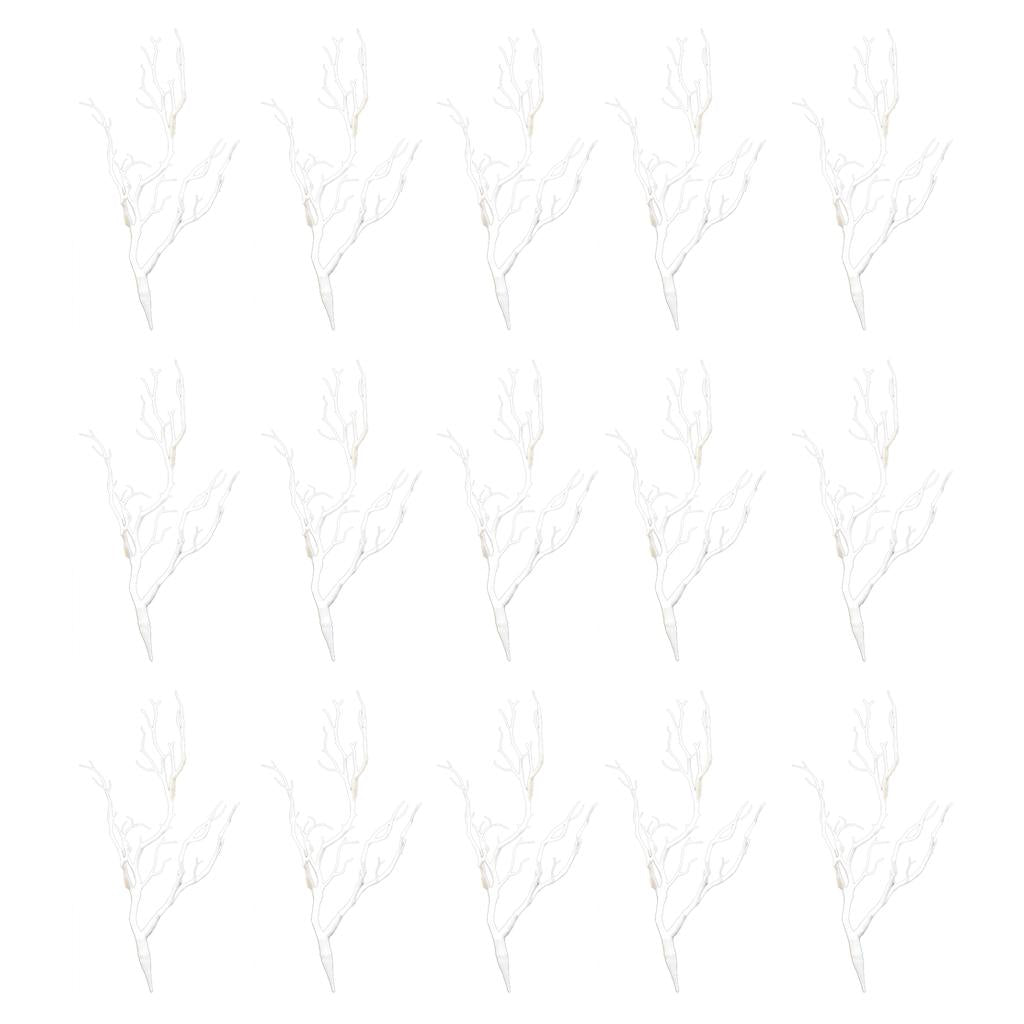 15Pcs Simulation Artificial Branches Small Trees Branch Table Decor white