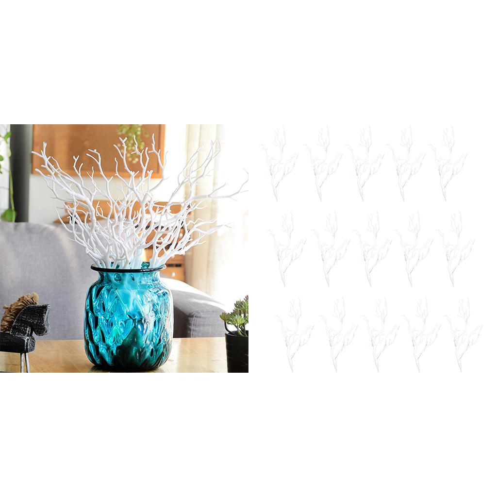 15Pcs Simulation Artificial Branches Small Trees Branch Table Decor white