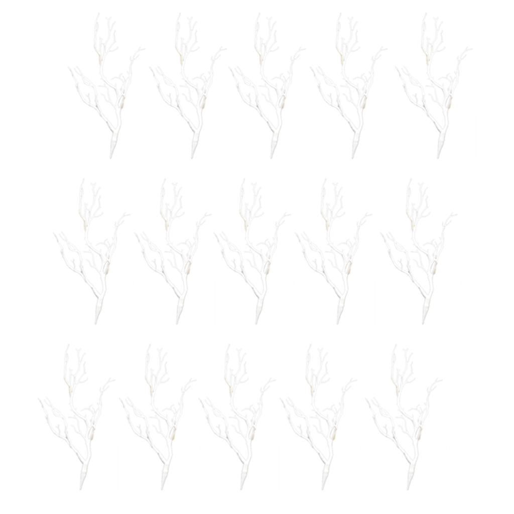 15Pcs Simulation Artificial Branches Small Trees Branch Table Decor white