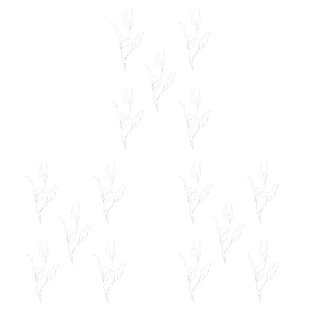 15Pcs Simulation Artificial Branches Small Trees Branch Table Decor white