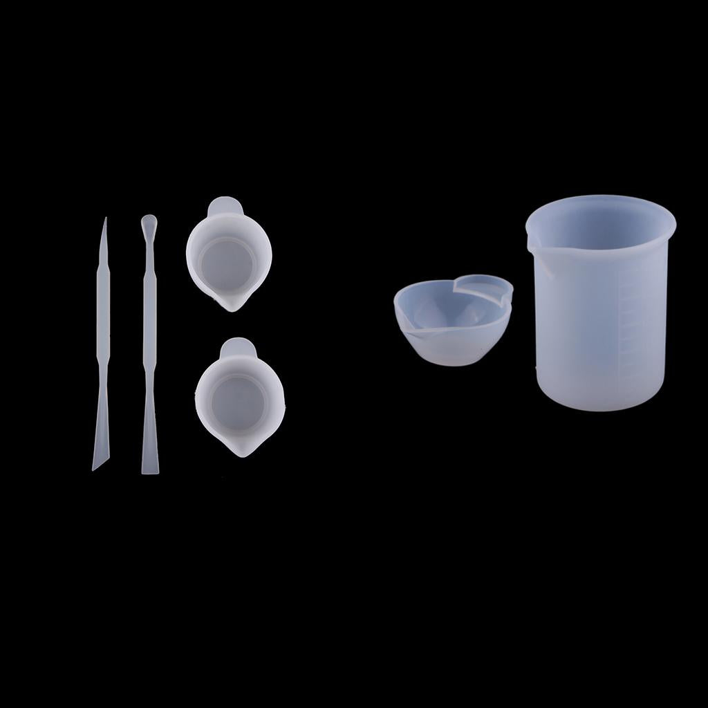6 Pieces Silicone Resin Measuring Mixing Cup Stirring Resin Glue Tools Set