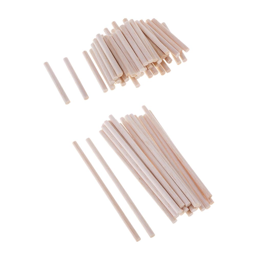 70 Pieces Balsa Wood Sticks Unfinished Wood Rods DIY Wood Modelling Stick