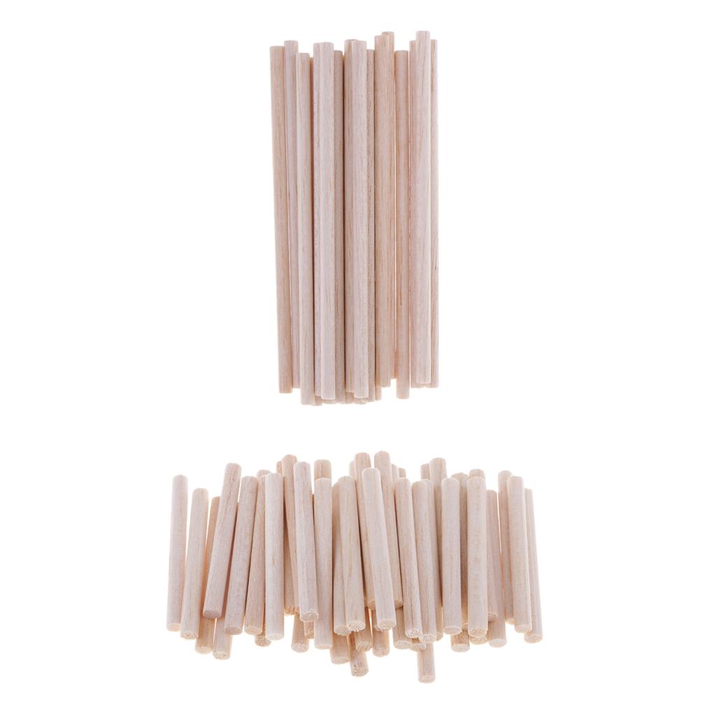 70 Pieces Balsa Wood Sticks Unfinished Wood Rods DIY Wood Modelling Stick