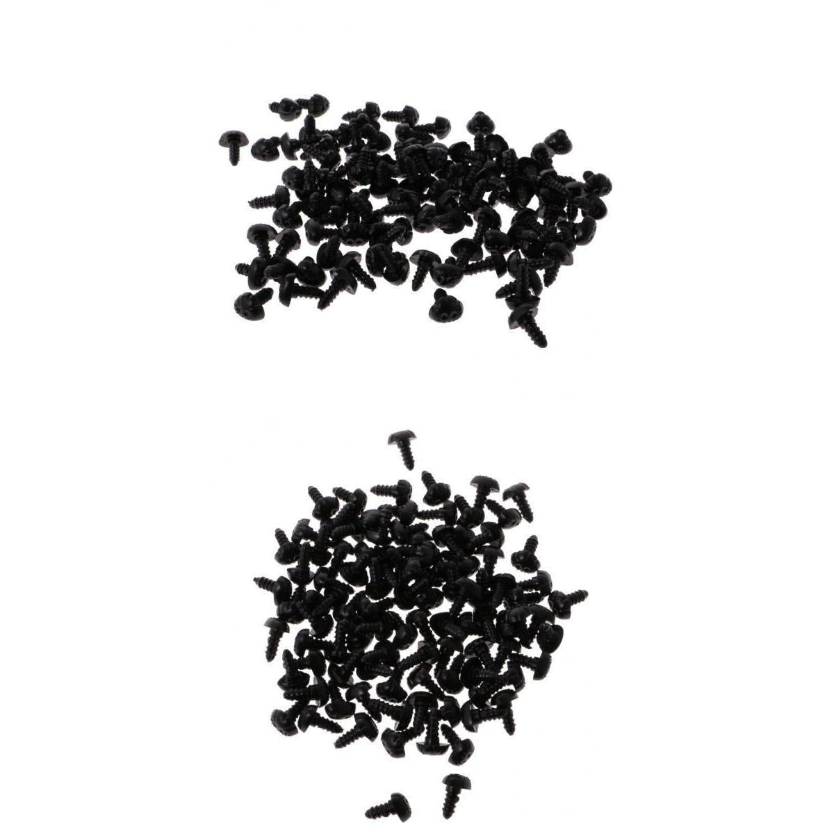 200 pcs Plastic Safety Nose for Bear Animal Toy Doll DIY 10x13mm & 9x12mm