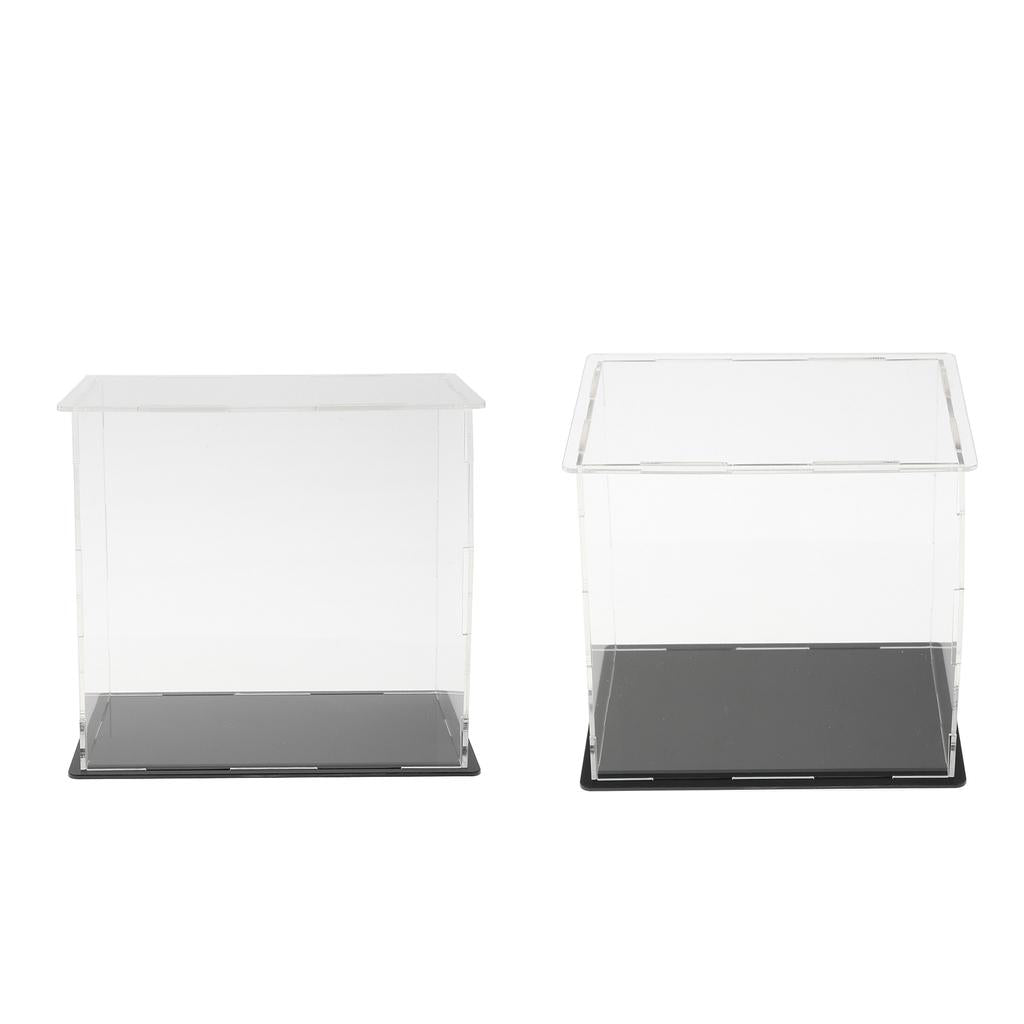 2pcs Clear Acrylic Display Box Case Model Display Dustproof 13.5x10x13cm