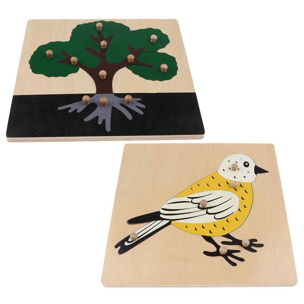 2 Piece Children Wooden Montessori Jigsaw Puzzle Toy 04