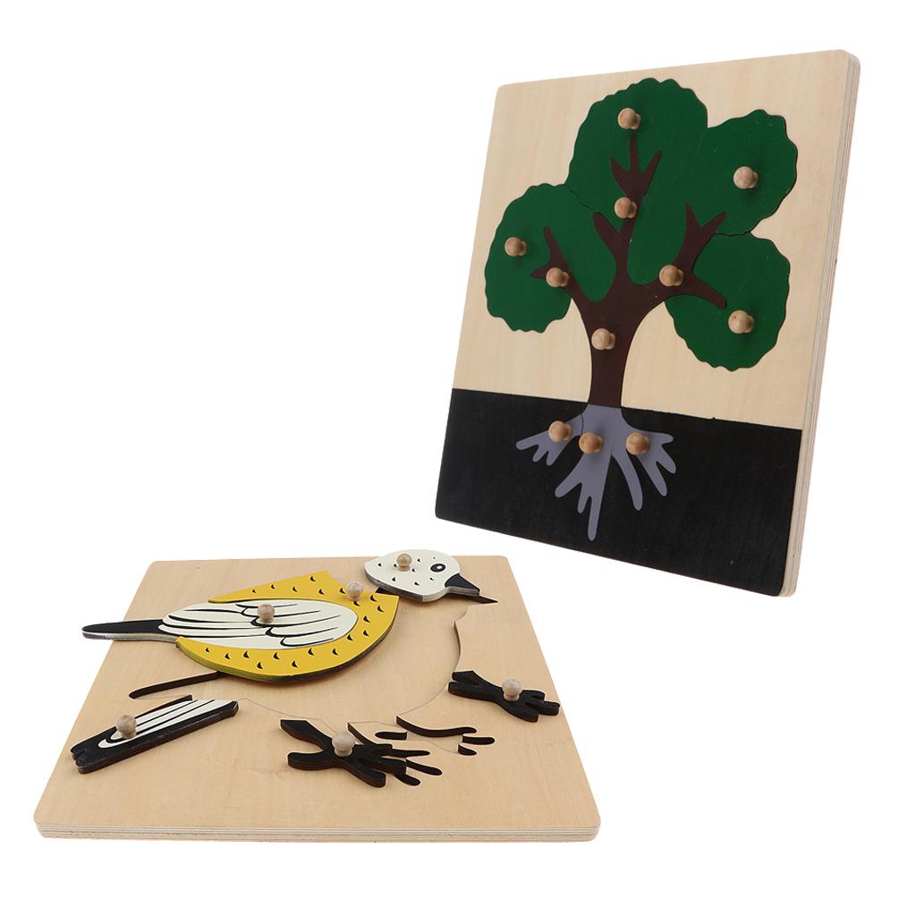 2 Piece Children Wooden Montessori Jigsaw Puzzle Toy 04