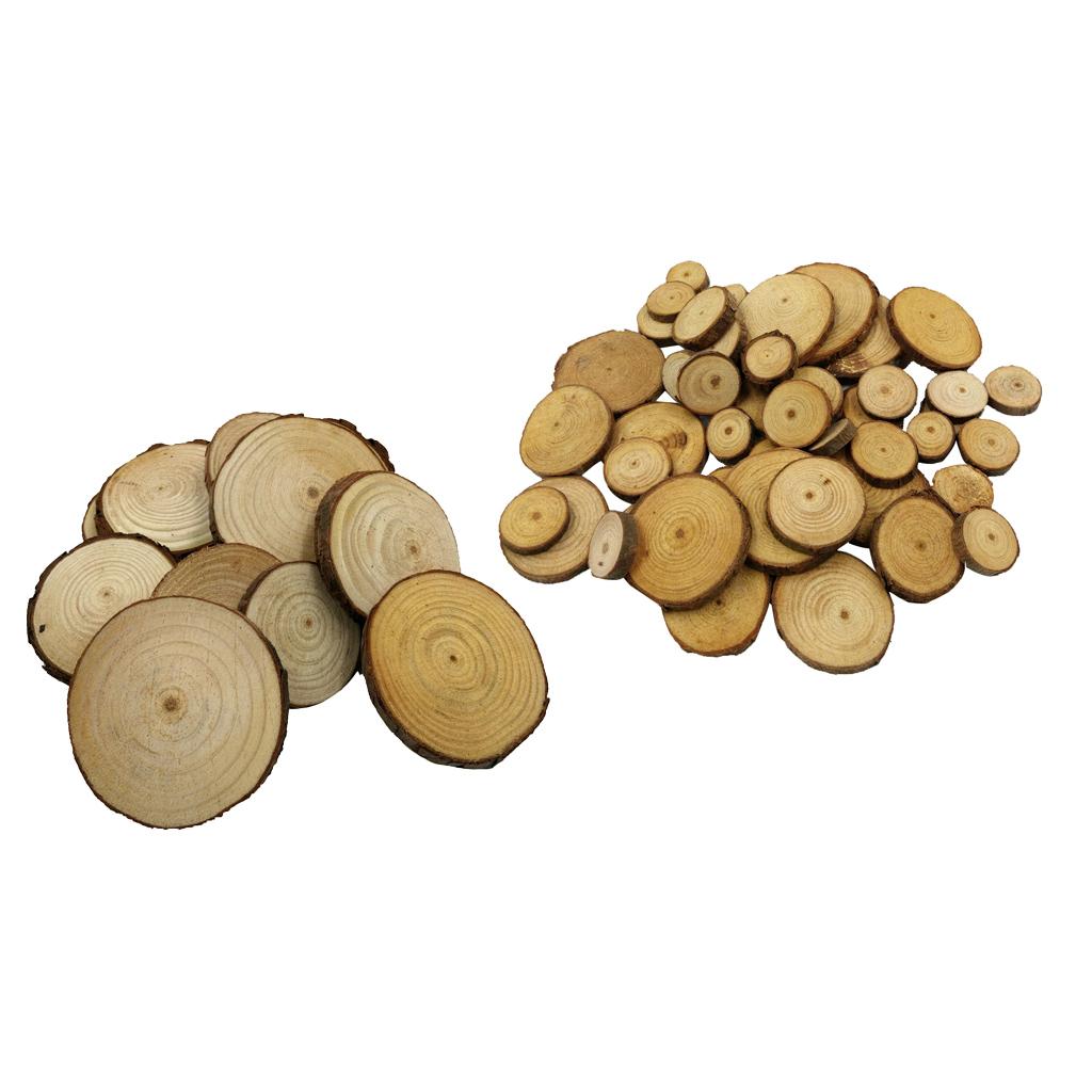 70 Pieces Natural Pine Tree Wood Slices for Wedding Party Home Decoration