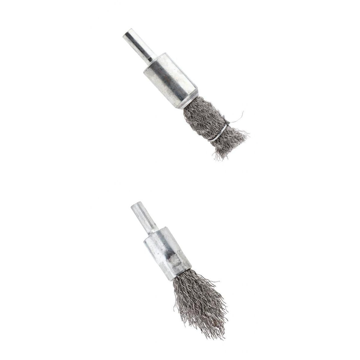 2Pcs Pen Shape Crimped Wire Brush Dia. 6mm Wire Thickness - 0.15mm and 0.3mm