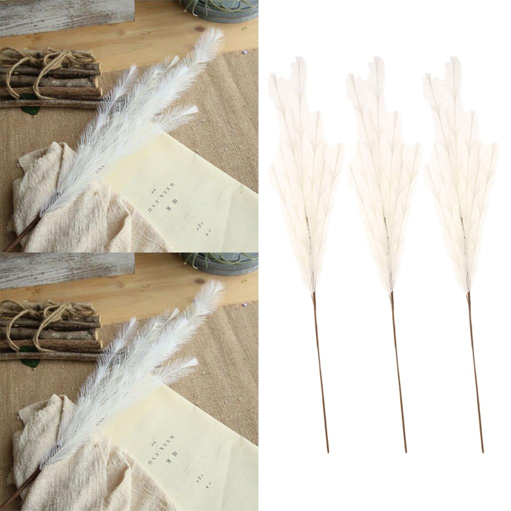 3Pcs/Set White Decorative Artificial Flower Simulation Plants Wedding Decor