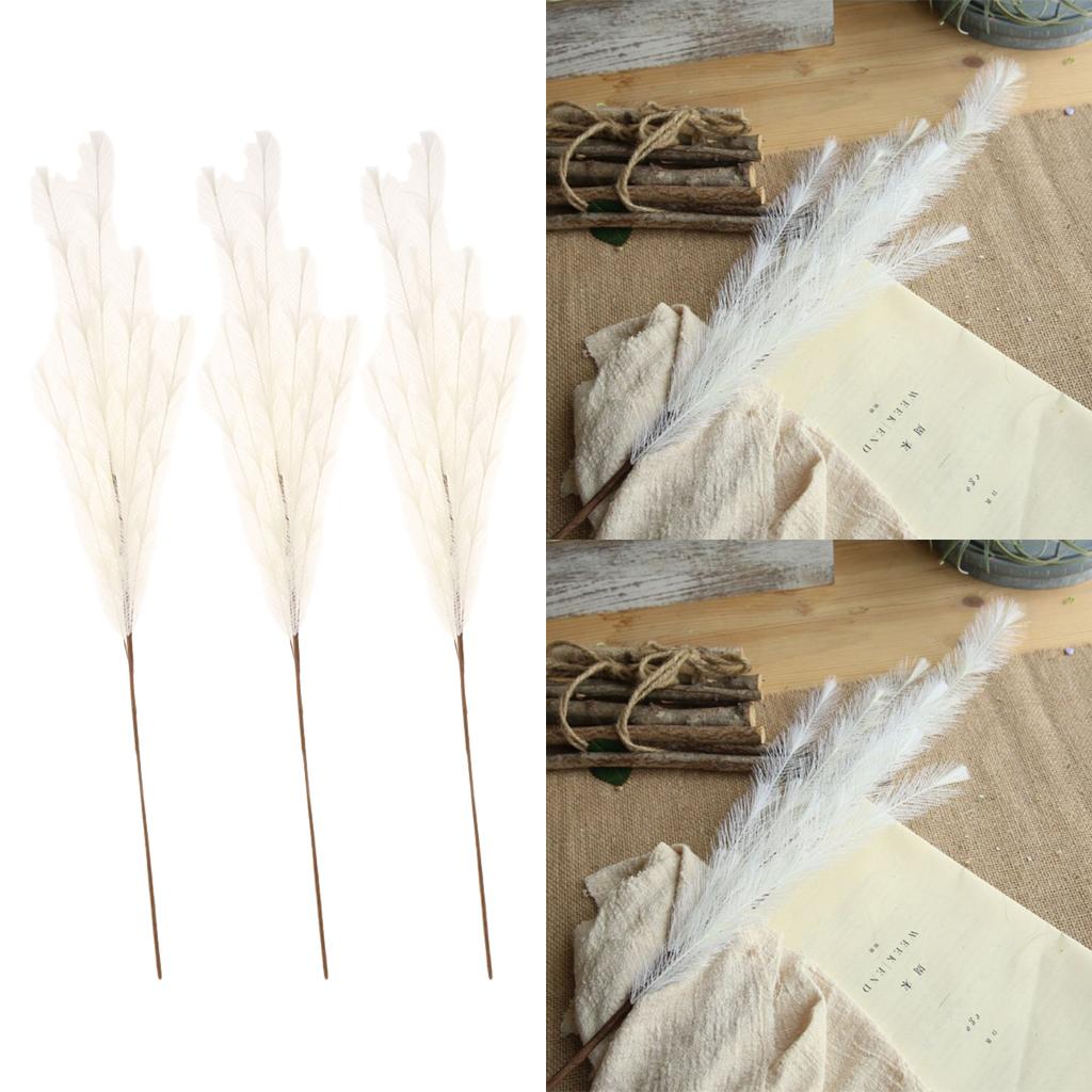 3Pcs/Set White Decorative Artificial Flower Simulation Plants Wedding Decor