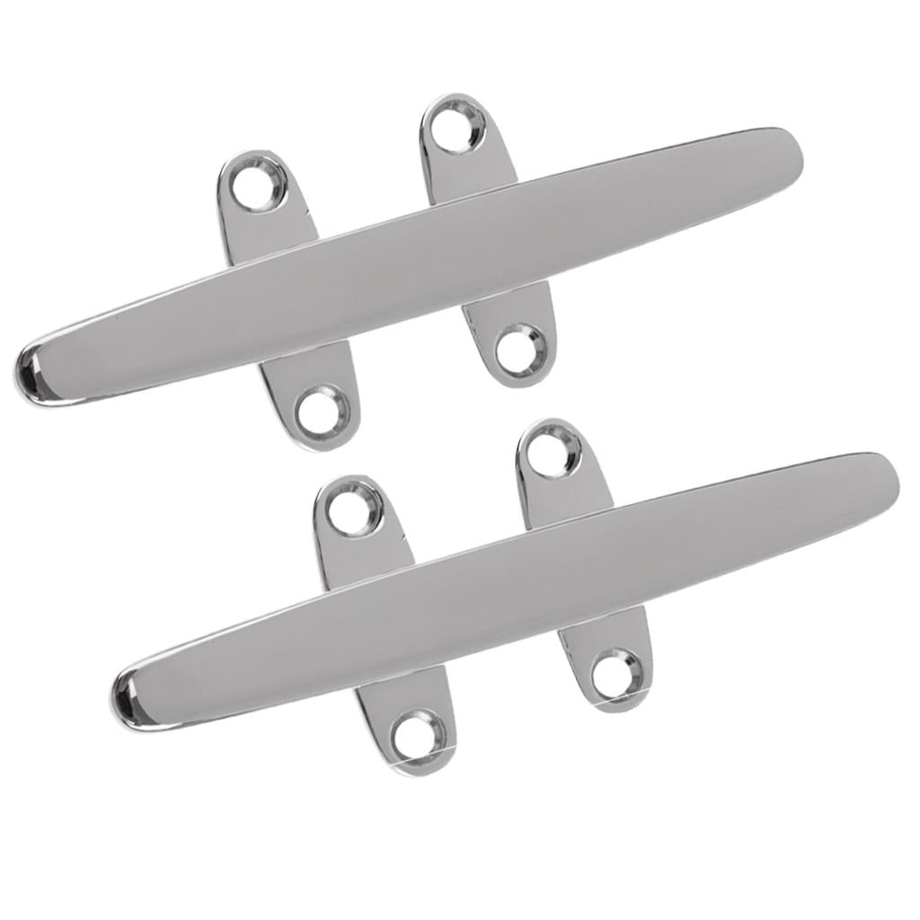 2x Marine 316 Stainless Steel Heavy Duty Hollow Base Boat Rope Cleat 8 inch