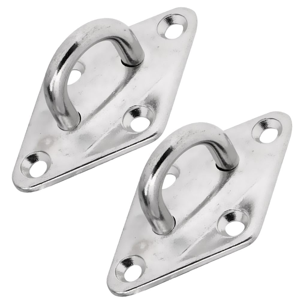 2x Stainless Steel Diamond Pad Eye Plate Heavy Duty Marine Hardware 5mm