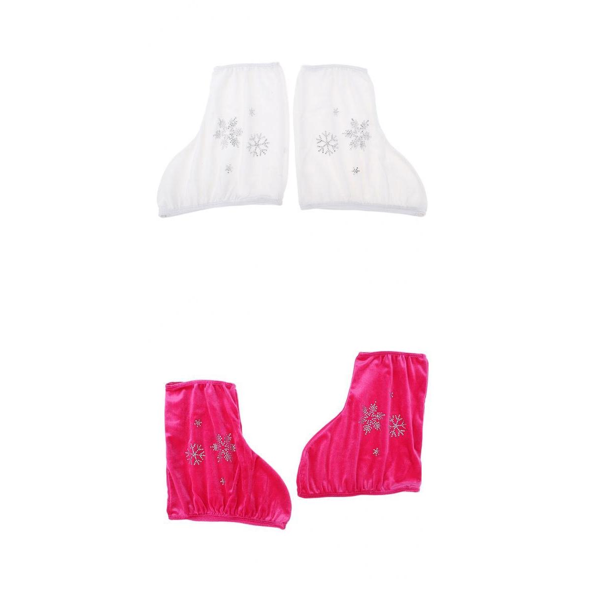 2 Pairs Ice Skate Boot Covers Protector for Figure Skating Velvet