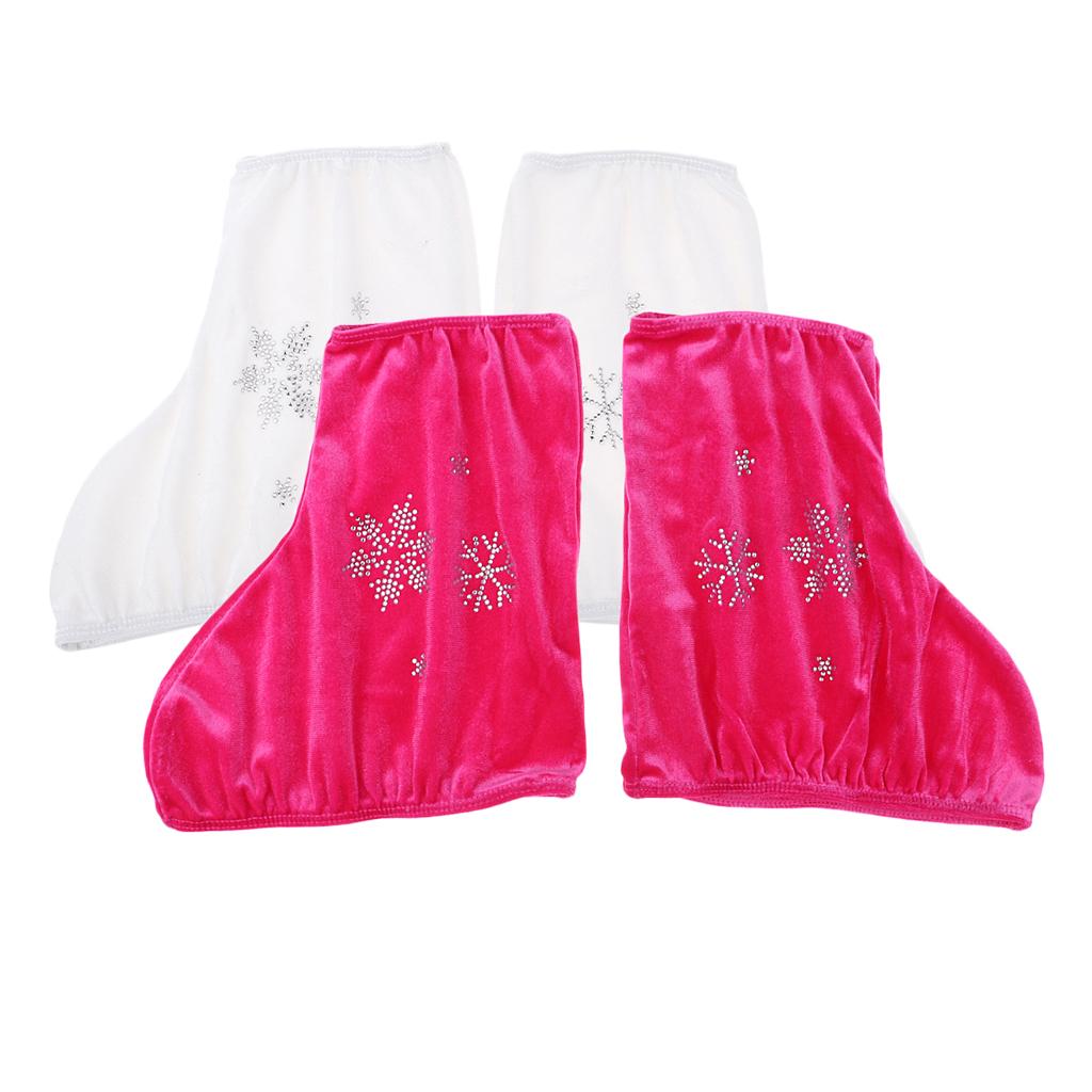 2 Pairs Ice Skate Boot Covers Protector for Figure Skating Velvet