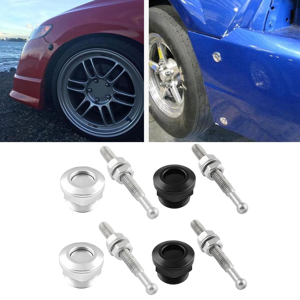 4Pcs 22mm Push Button Quick Release Bonnet Hood Pins Lock Latch Universal