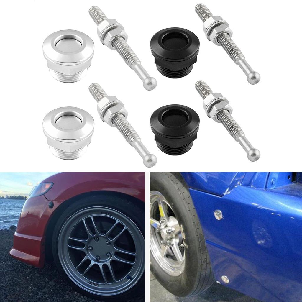 4Pcs 22mm Push Button Quick Release Bonnet Hood Pins Lock Latch Universal