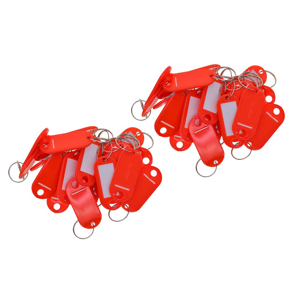 100pcs Removable Waterproof Key Tags ID Name Card Tags Mark Label Red