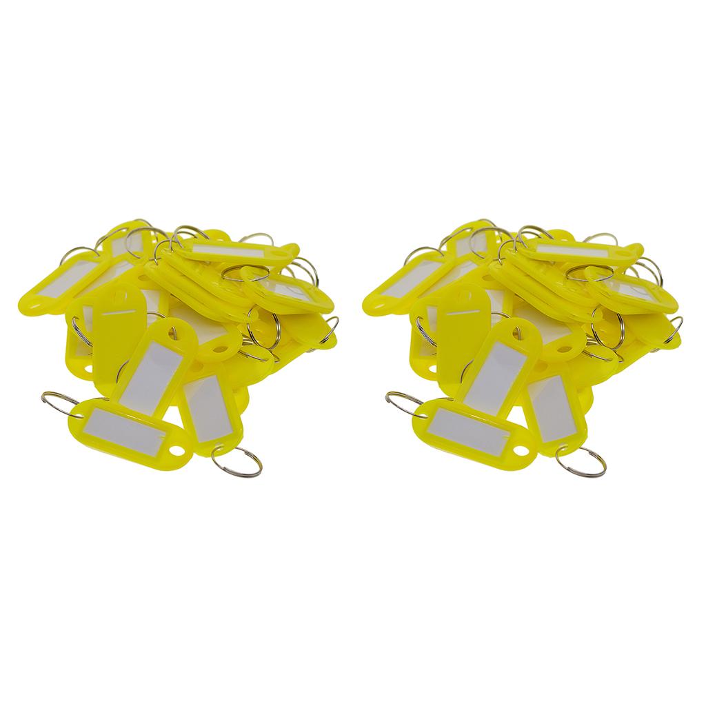 100pcs Removable Waterproof Key Tags ID Name Card Tags Mark Label Yellow