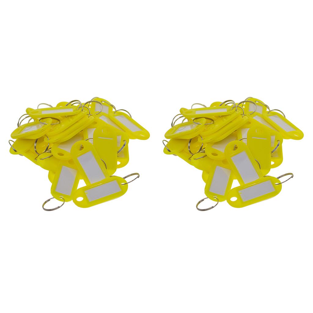 100pcs Removable Waterproof Key Tags ID Name Card Tags Mark Label Yellow