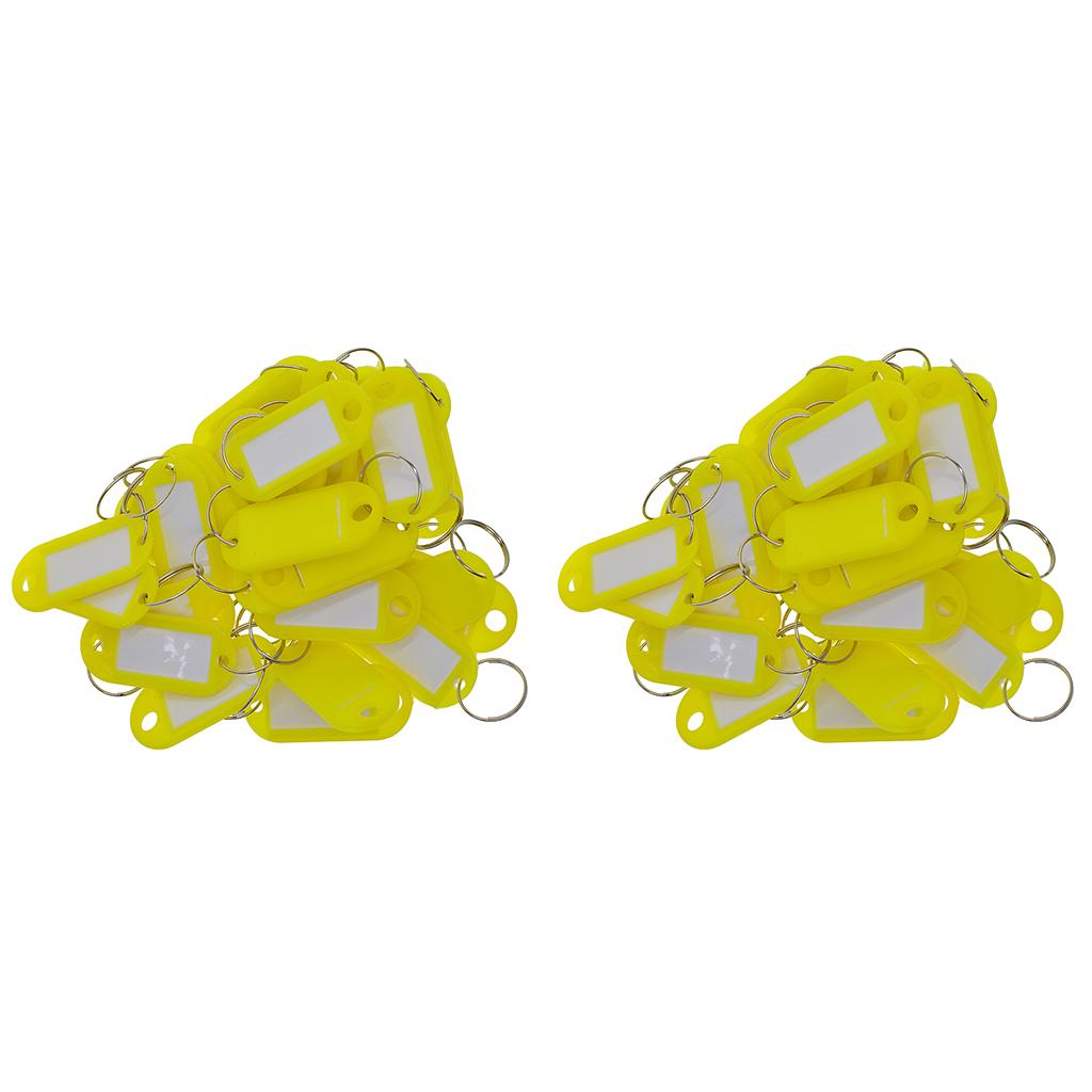 100pcs Removable Waterproof Key Tags ID Name Card Tags Mark Label Yellow