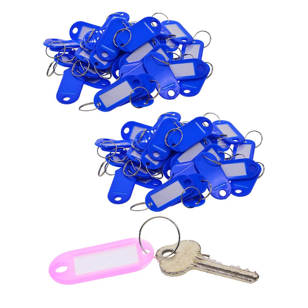 100pcs Removable Waterproof Key Tags ID Name Card Tags Mark Label Royal Blue