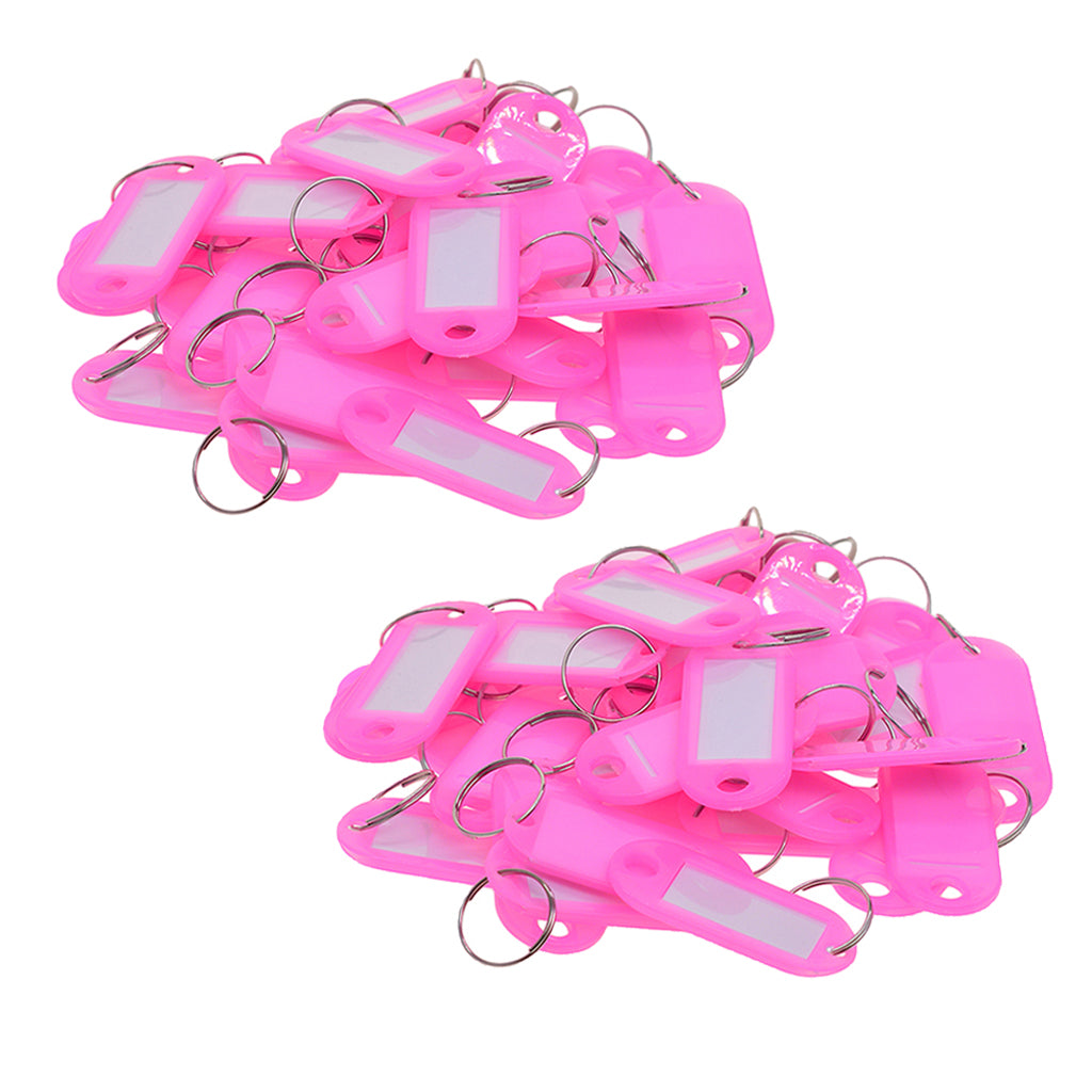 100pcs Removable Waterproof Key Tags ID Name Card Tags Mark Label Pink