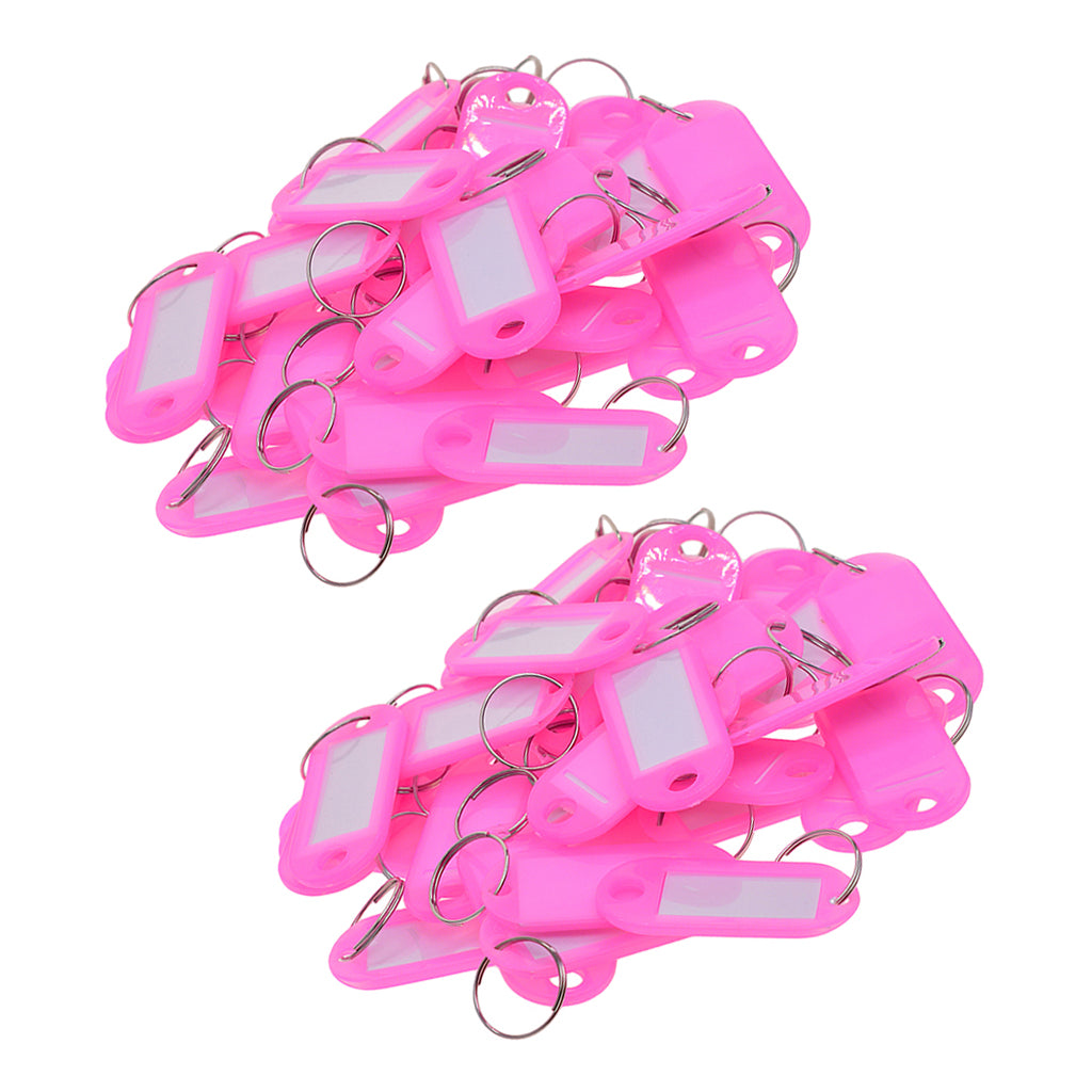 100pcs Removable Waterproof Key Tags ID Name Card Tags Mark Label Pink