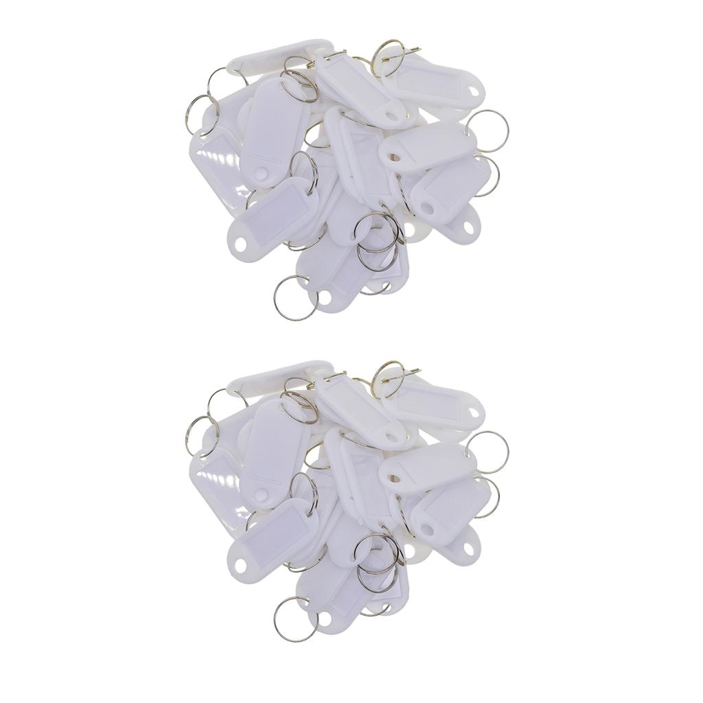 100pcs Removable Waterproof Key Tags ID Name Card Tags Mark Label White