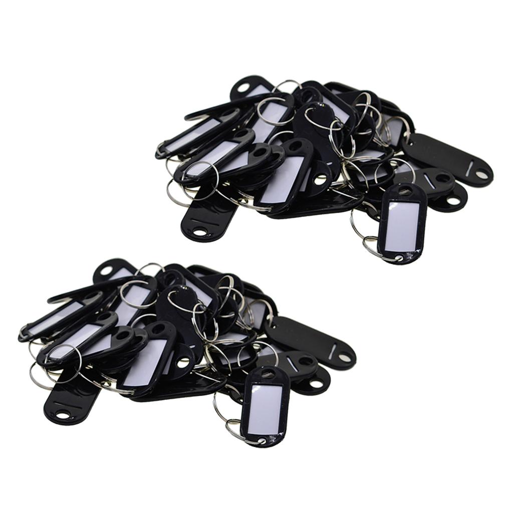 100pcs Removable Waterproof Key Tags ID Name Card Tags Mark Label Black