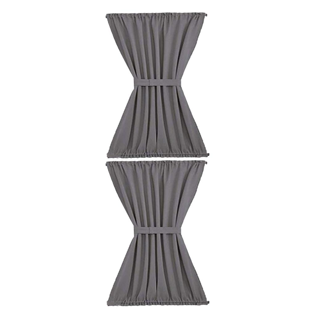2xGray Light Reducing Thermal Insulated French Glass Door Curtain Panel