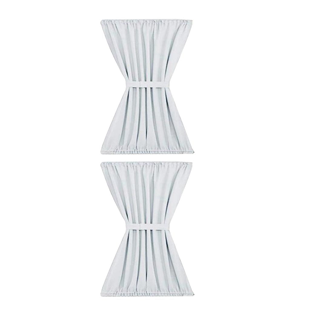 2x White Light Reducing Thermal Insulated French Glass Door Curtain Panel