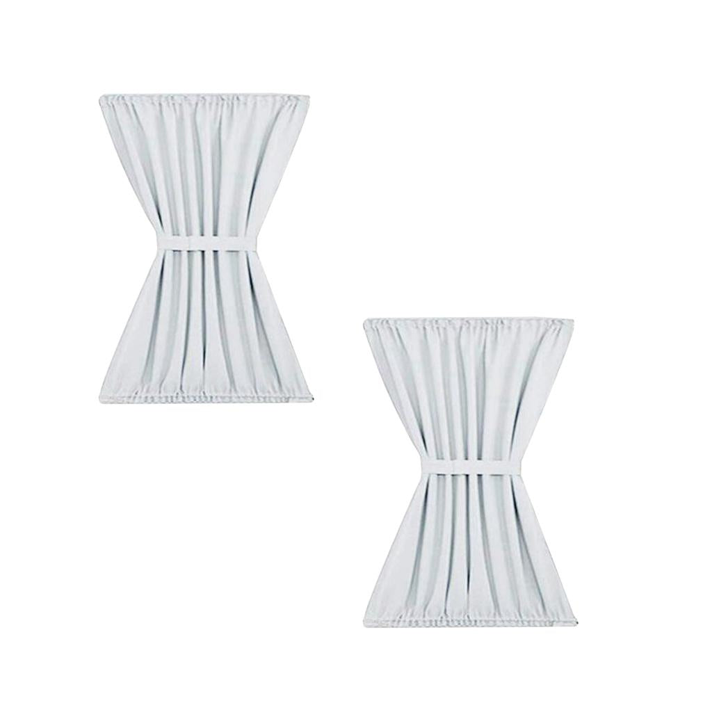 2x White Light Reducing Thermal Insulated French Glass Door Curtain Panel