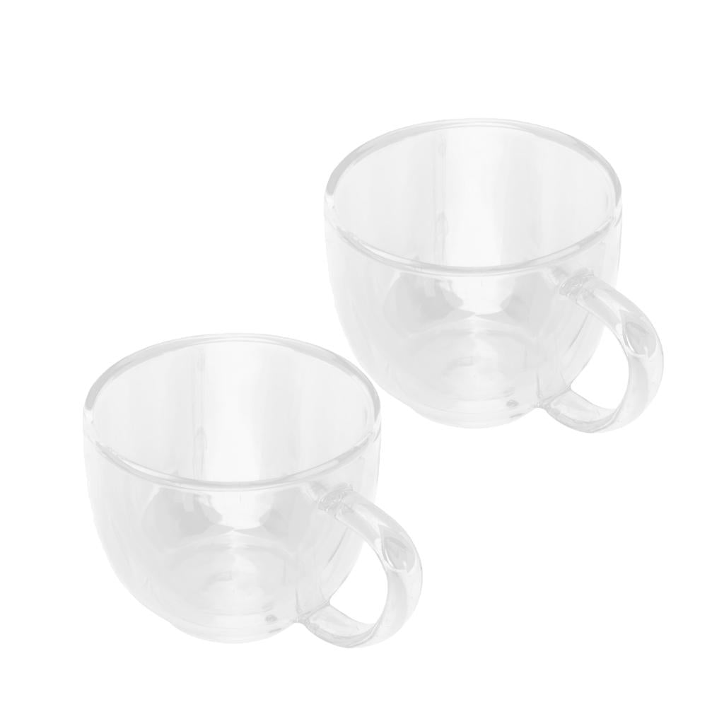 2Pcs 200ml Double-Layer Glass Espresso Cup Home Barware
