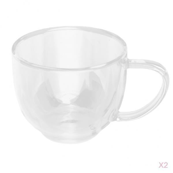 2Pcs 200ml Double-Layer Glass Espresso Cup Home Barware