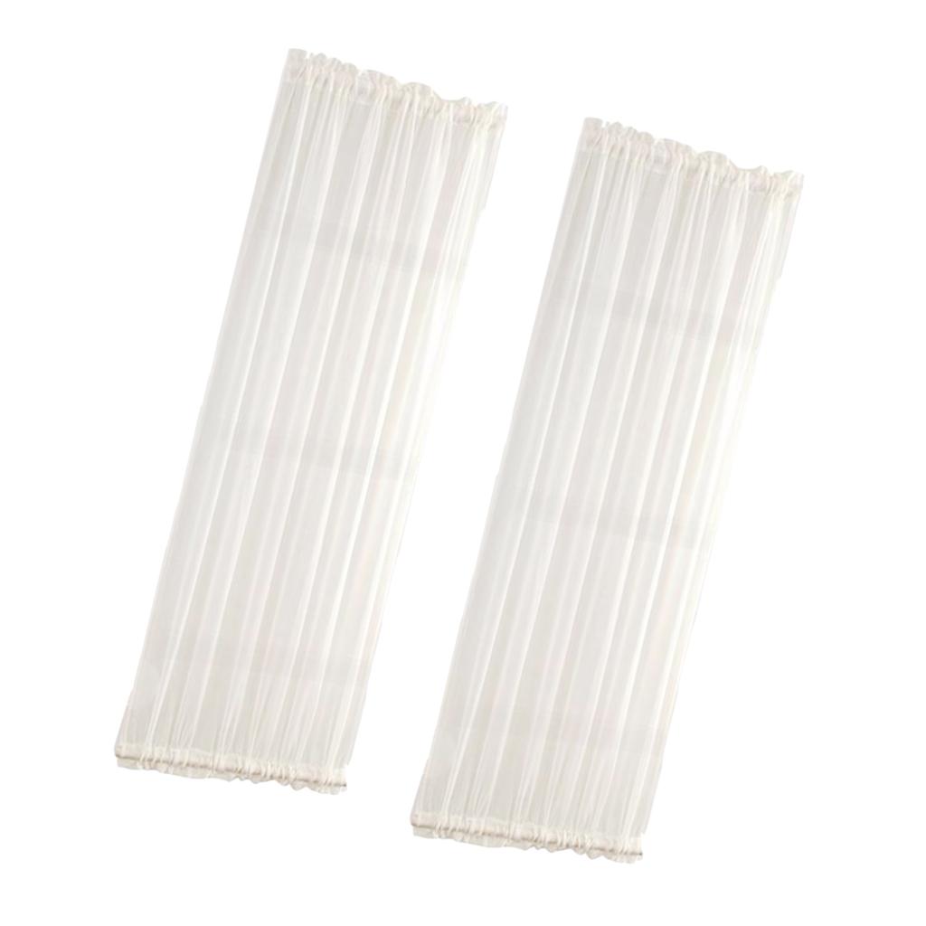 2Pcs Home French Door Curtains Blackout Curtain White25x40'' /64X102cm