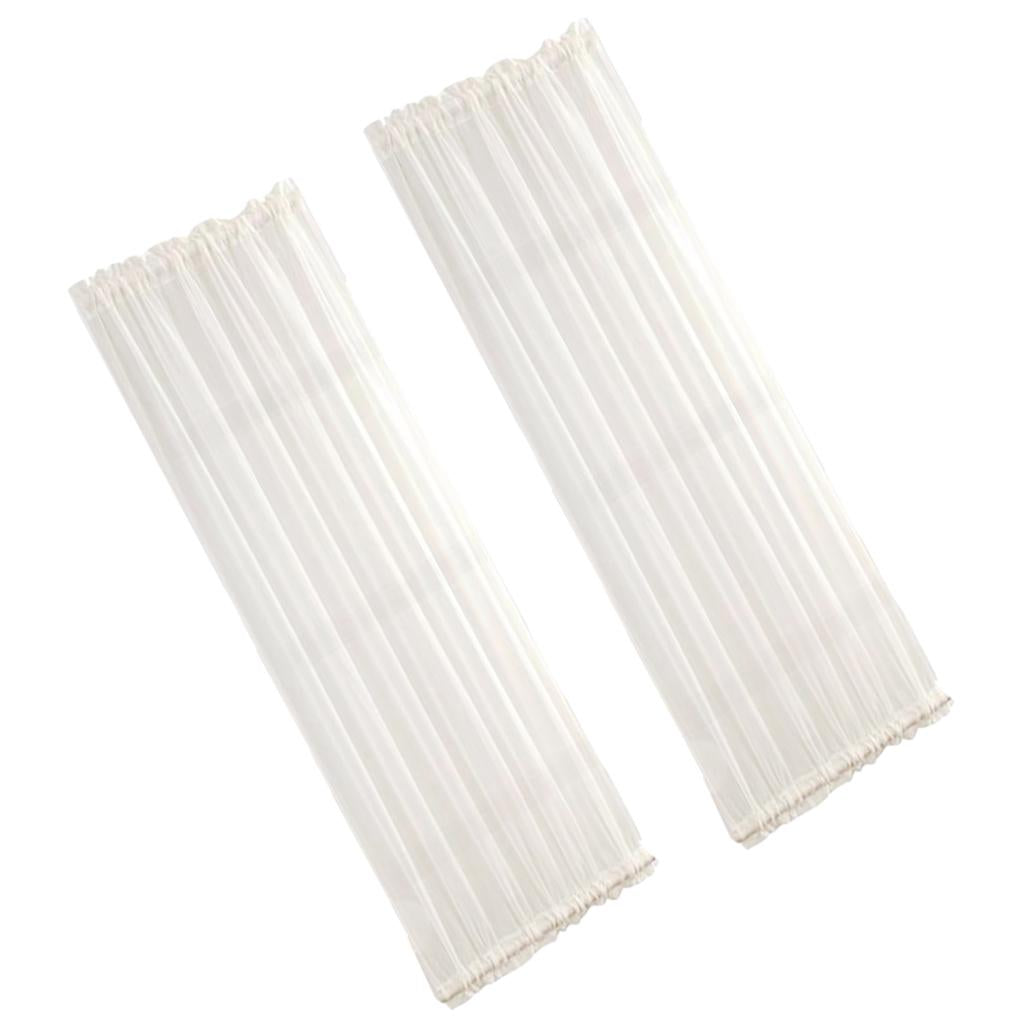 2Pcs Home French Door Curtains Blackout Curtain White25x40'' /64X102cm