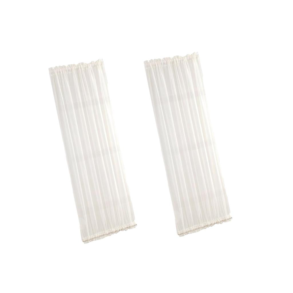 2Pcs Home French Door Curtains Blackout Curtain White 137x183cm