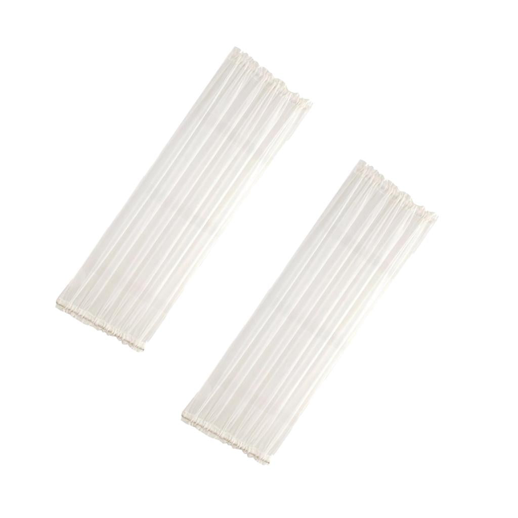 2Pcs Home French Door Curtains Blackout Curtain White 137x183cm