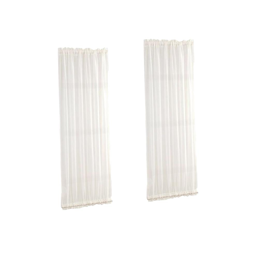 2Pcs Home French Door Curtains Blackout Curtain White 137x183cm