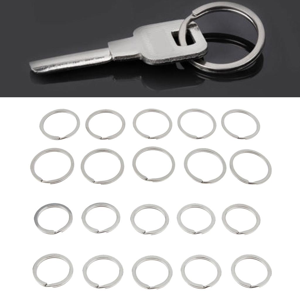 20Pcs Stainless Steel O Ring Sports Key Chain Buckle Holder Camping Silver
