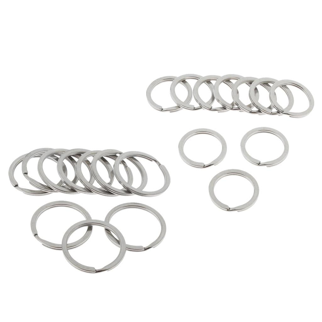 20Pcs Stainless Steel O Ring Sports Key Chain Buckle Holder Camping Silver