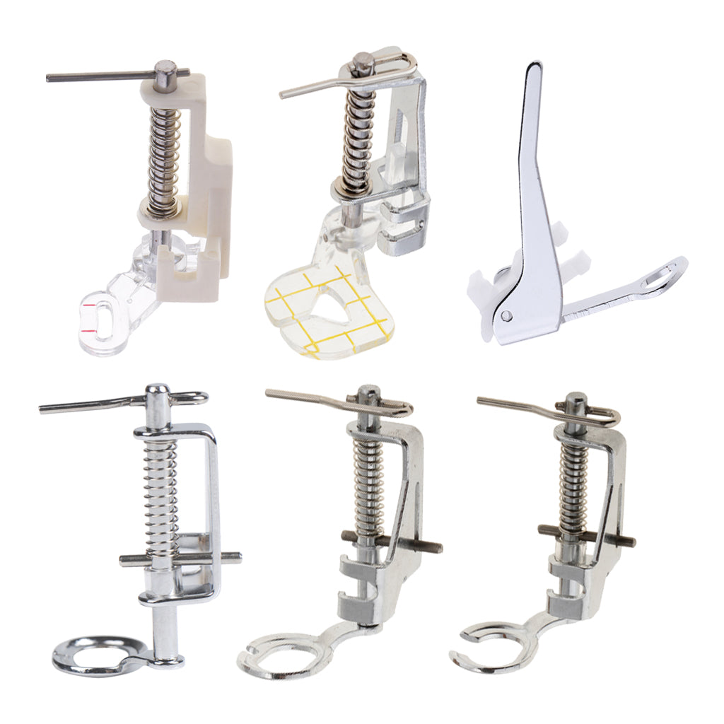 6x Metal Free Motion Darning Presser Foot for Brother Singer Sewing Machine