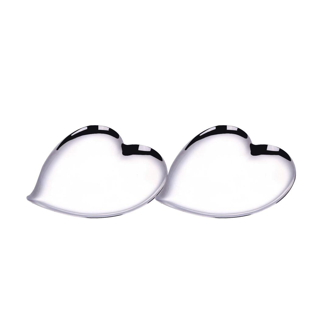 2Pcs Stainless Steel Fruit Tray Desktop Tray Hotel Serving Tray Heart