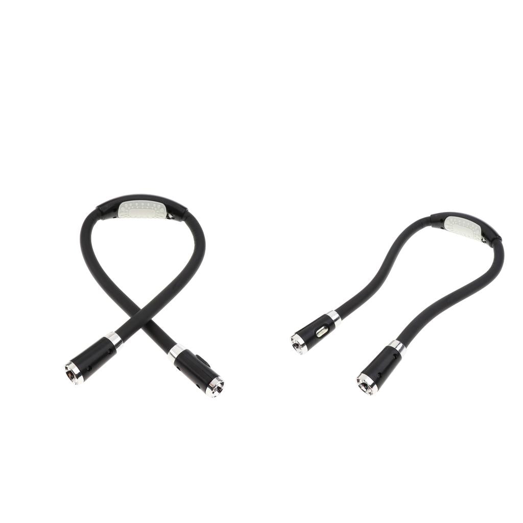 2 PCS Led Hands-Free Flexible Neck Light Reading Flashlight Book Light